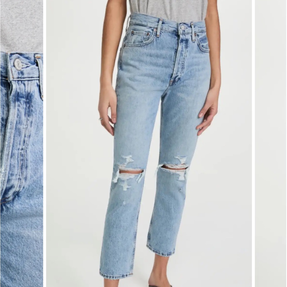 AGOLDE. Riley cropped light blue. Size 25